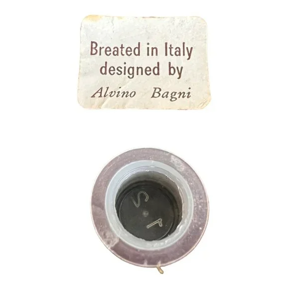 Alvino Bagni Italian Designed Leaf Pattern Vase 7.5" Brown Ceramic - Picture 7 of 7